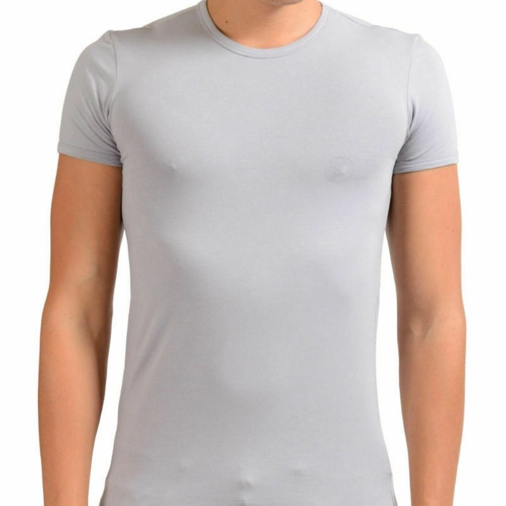 Versace Collection Gray Stretch Crewneck T-Shirt